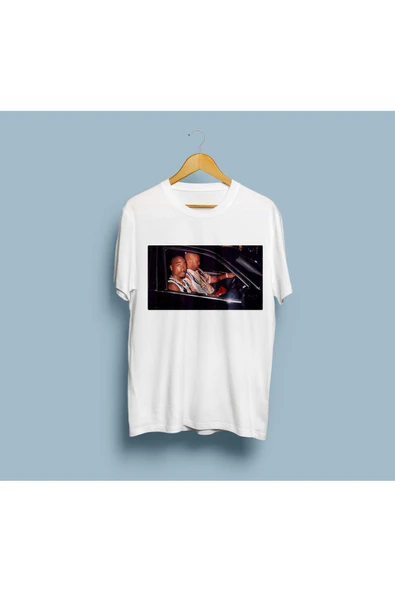 Oversize Tupac Araba Tasarım Unisex T-shirt - Resim 3