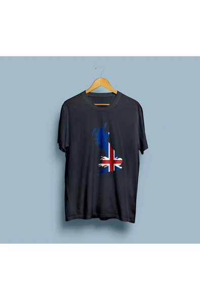 Oversize England / İngiltere Haritası tasarım unisex T-shirt - Resim 5