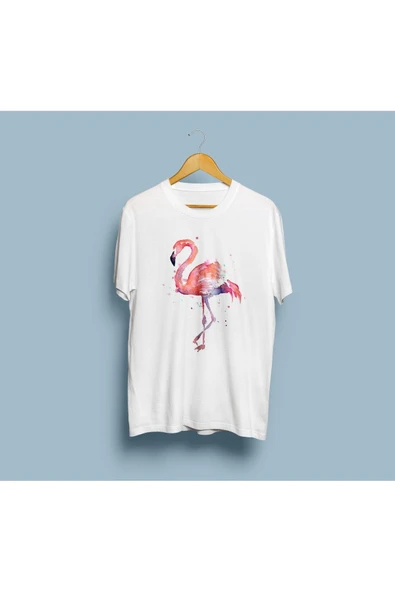 Oversize Flamingo Tasarımı Unisex T-shirt - Resim 4
