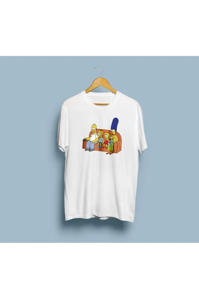 Oversize The Simpson Aile Tasarım unisex T-shirt - Resim 2
