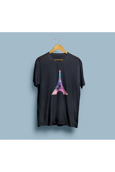 Oversize Eyfel Kulesi / Eiffel Tower Tasarım unisex T-shirt - Resim 7