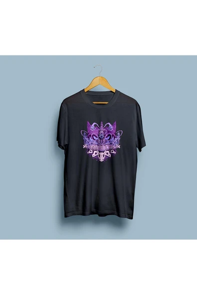 Oversize Lavender Town / İskelet Şehri Tasarım unisex T-shirt - Resim 7