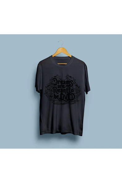 Oversize Hayaller Yaşanmak İçindir Yazılı Tasarım Unisex T-shirt - Resim 6