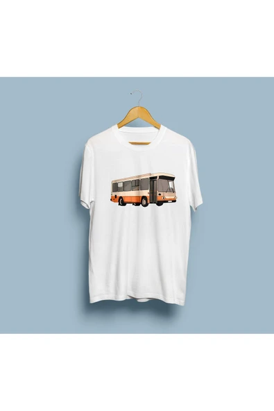Oversize Eski Yolcu Otobüsü tasarım unisex T-shirt - Resim 3