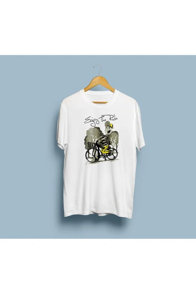 Oversize Enjoy The Ride Bisiklet Tasarım unisex T-shirt - Resim 4