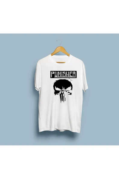 Oversize Punisher tasarım unisex T-shirt - Resim 2