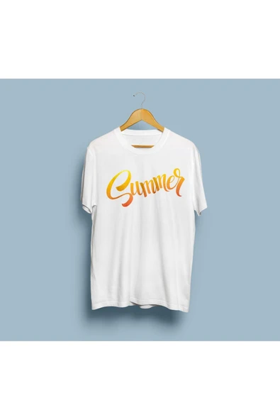 Oversize Summer / Yaz Yazı Tasarım Unisex T-shirt - Resim 4