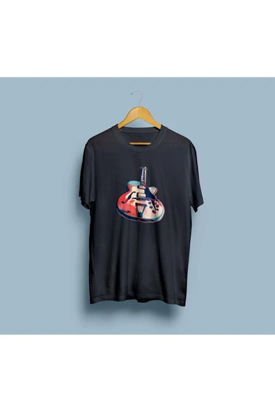 Oversize Gitar / Guitar Tasarım unisex T-shirt - Resim 8