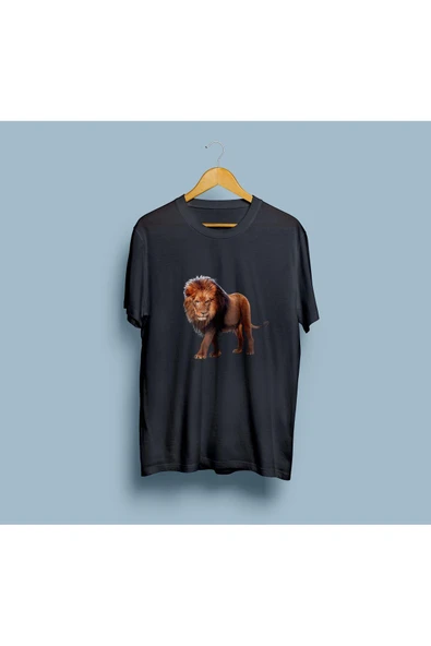 Oversize Aslan / Lion Tasarım unisex T-shirt - Resim 3