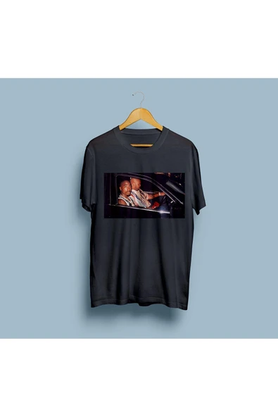 Oversize Tupac Araba Tasarım Unisex T-shirt - Resim 6