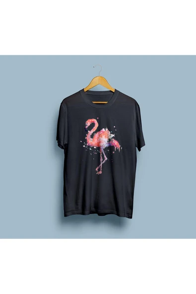 Oversize Flamingo Tasarımı Unisex T-shirt - Resim 8