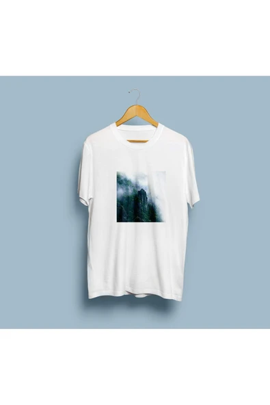 Oversize Orman ve Uçurum Tasarım Unisex T-shirt ürün görseli