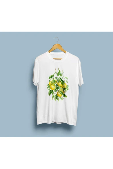 Oversize Limon Baskılı 2 Tasarım Unisex T-shirt - Resim 4