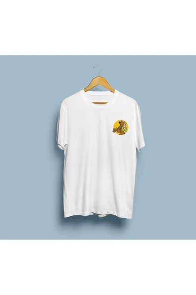 Oversize Scooby Doo cep logolu tasarım unisex T-shirt - Resim 3