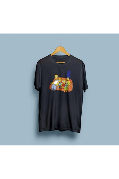 Oversize The Simpson Aile Tasarım unisex T-shirt - Resim 5