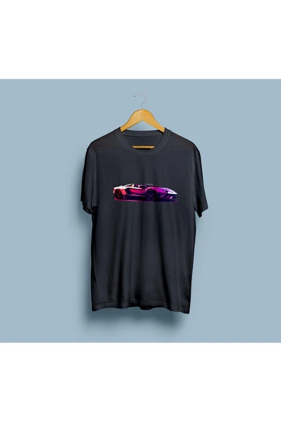 Oversize lamborghini aventador Tasarım unisex T-shirt - Resim 7