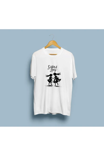 Oversize Kız Kardeşler Günü / Sister's Day Tasarım unisex T-shirt ürün görseli