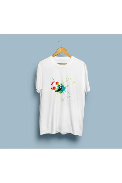 Oversize Futbol Topu Tasarım Unisex T-shirt - Resim 4