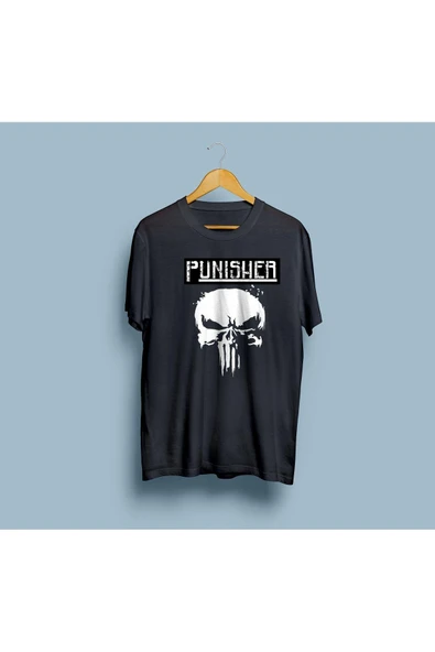 Oversize Punisher tasarım unisex T-shirt - Resim 8