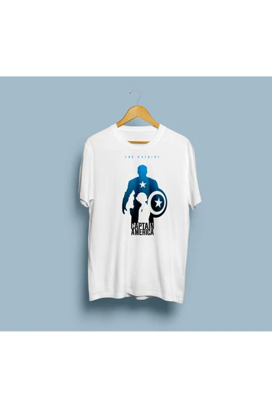 Oversize Captain America Tasarım unisex T-shirt - Resim 2