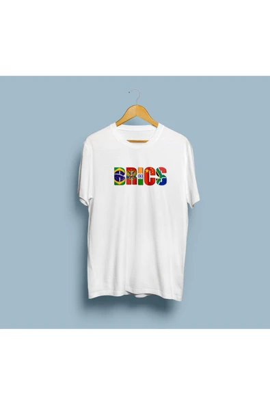 Oversize Brics Ülkeleri tasarım unisex T-shirt - Resim 4
