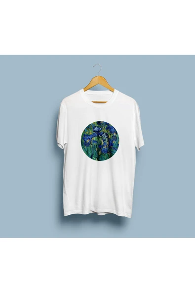 Oversize Vincent Van Gogh Çiçekli Tablo Unisex T-shirt - 2