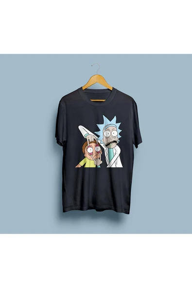 Oversize Rick And Morty Baskılı Tasarım 2 Unisex T-shirt - Resim 6