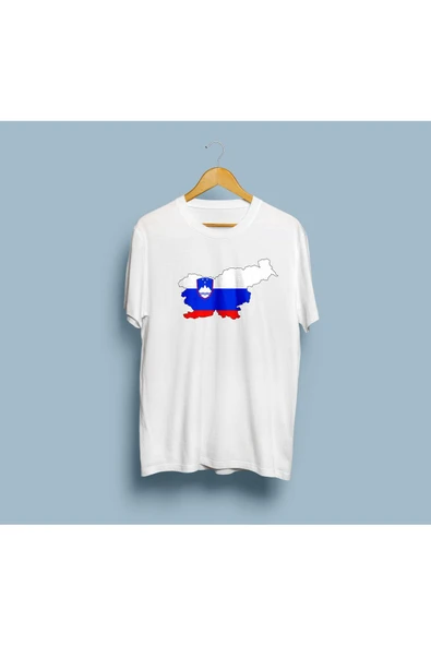 Oversize Slovenia / Slovenya Tasarım unisex T-shirt - Resim 4