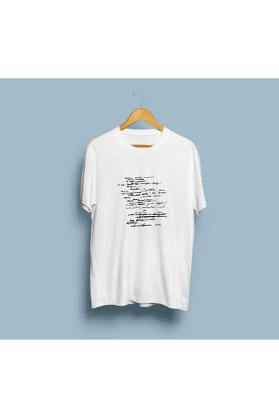 Oversize Anlaşılmayan Yazılar Tasarım Unisex T-shirt ürün görseli