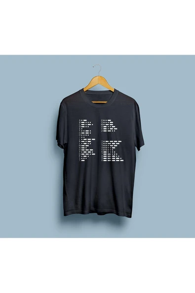 Oversize Mors Alfabesi Baskılı Unisex T-shirt - Resim 5