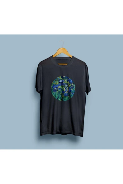 Oversize Vincent Van Gogh Çiçekli Tablo Unisex T-shirt - 7
