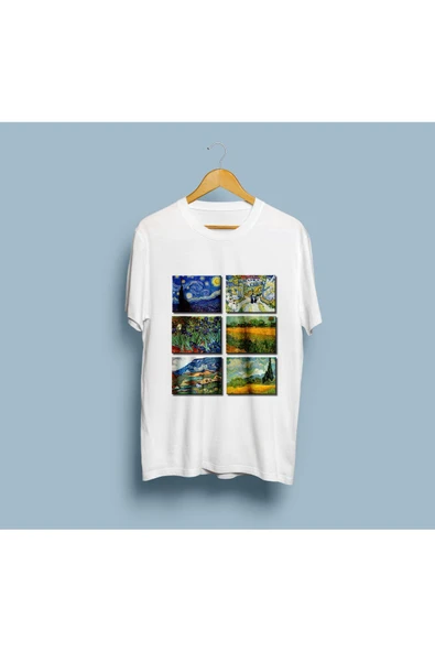 Oversize Van Gogh Eserler Tablolar Baskılı Unisex T-shirt