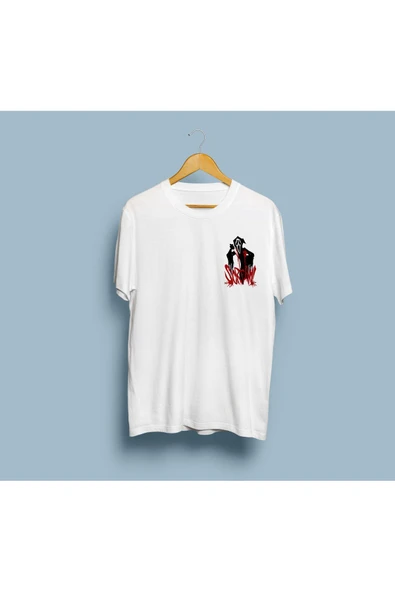Oversize Scream Yazılı Ghostface Tasarım Unisex T-shirt - Resim 3