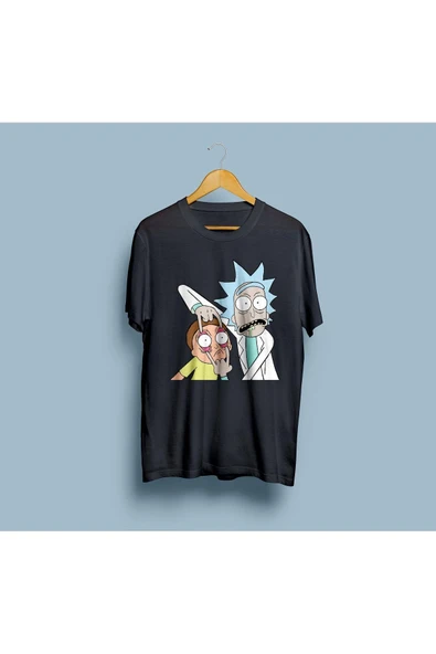 Oversize Rick And Morty Baskılı Tasarım 2 Unisex T-shirt - Resim 5