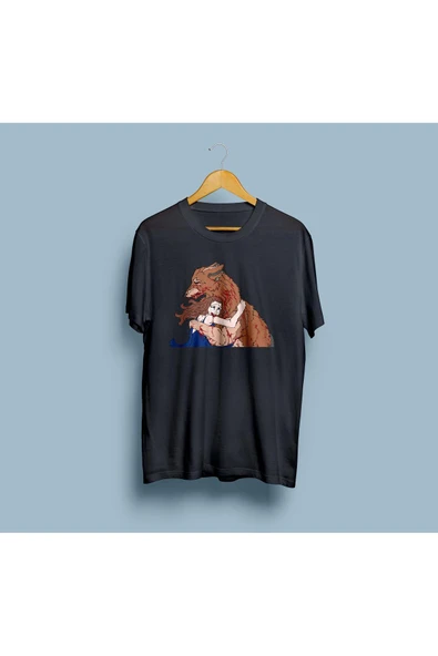 Oversize Jacob Black ve Bella / Alacakaranlık Baskılı T-shirt - Resim 5