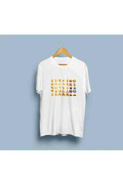 Oversize Emojiler Baskılı Unisex T-shirt ürün görseli