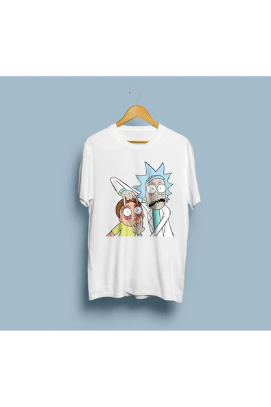Oversize Rick And Morty Baskılı Tasarım 2 Unisex T-shirt - Resim 2