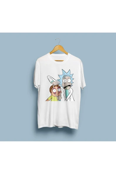 Oversize Rick And Morty Baskılı Tasarım 2 Unisex T-shirt - Resim 4