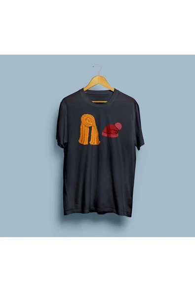 Oversize Atkı Şapka Tasarım Unisex T-shirt - Resim 8