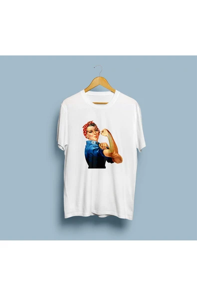 Oversize Kadın Gücü Baskılı Tasarım Unisex T-shirt - Resim 2