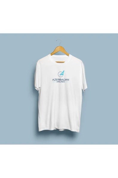 Oversize Azerbaıjan Airlines Baskılı Unisex T-shirt - Resim 3