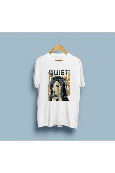Oversize Quiet Kadın Tasarım Unisex T-shirt - Resim 4