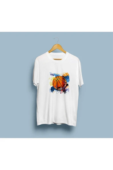 Oversize Basketbol Topu Tasarım Unisex T-shirt - Resim 2