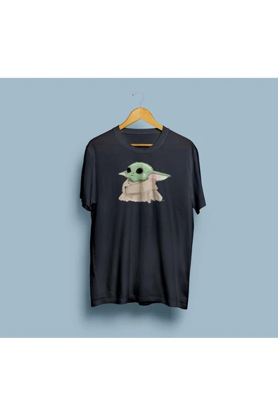 Oversize Baby Yoda Baskılı Unisex T-shirt - Resim 7