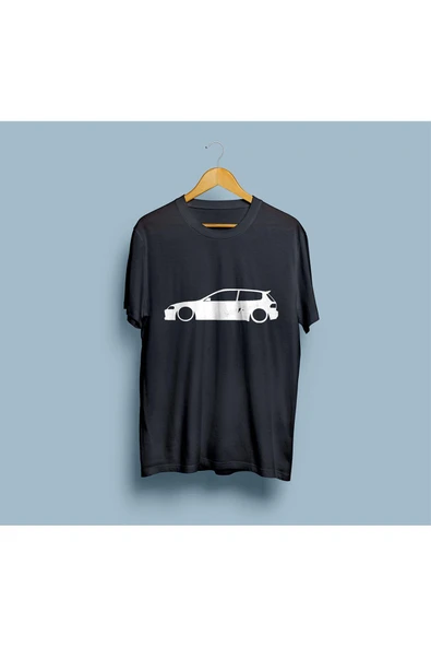 Oversize Honda Civic Araba Tasarım Unisex T-shirt - Resim 6