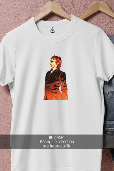 Oversize Light Yagami Death Note Art Anime  Tasarımlı Unisex T-Shirt - Resim 2