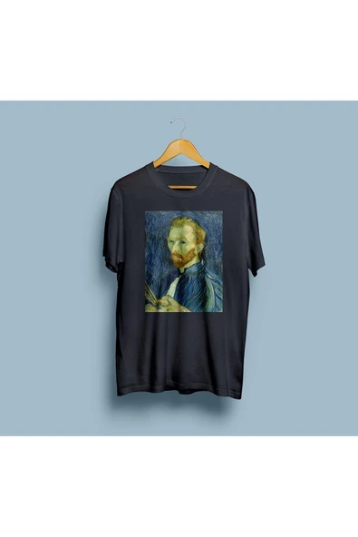 Oversize Vincent van Gogh Baskılı Unisex T-shirt - Resim 5