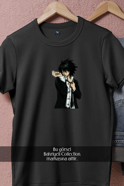 Oversize L Anime Death Note Near  Tasarımlı Unisex T-Shirt - Resim 11