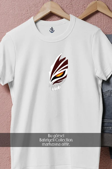 Oversize Ichigo Hallow Mask, Ichigo Kurosaki Bleach  Tasarımlı Unisex T-Shirt - Resim 2