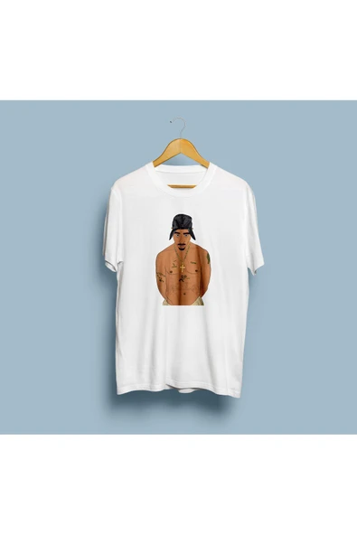 Oversize 2Pac Tasarım Unisex T-shirt - Resim 2